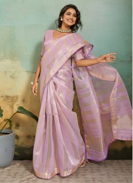 Woven Work Cotton Silk Classic Saree in Mauve for Women