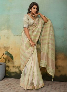 Woven Work Classic Saree For Ceremonial in Sea Green