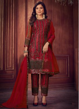 Pakistani red suit hotsell