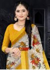 Cotton Beige and Yellow Traditional Designer Saree - 1