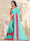 Rose Pink and Turquoise Trendy Classic Saree - 1