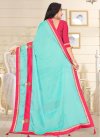 Rose Pink and Turquoise Trendy Classic Saree - 2
