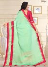 Mint Green and Rose Pink Traditional Saree For Ceremonial - 2
