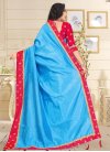 Light Blue and Rose Pink Art Raw Silk Trendy Classic Saree For Ceremonial - 2