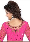 Peach and Rose Pink Lace Work Traditional Designer Saree - 1