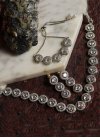 Amazing Alloy Silver Rodium Polish Diamond Work Jewellery Set - 1