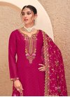 Embroidered Work Silk Georgette Pant Style Straight Salwar Kameez - 3