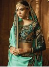 Bottle Green and Turquoise Traditional Saree - 1