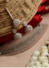 Superb Diamond Work Pink and Silver Color Jewellery Set for Festival - 1