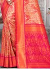 Kanjivaram Silk Orange and Rose Pink Designer Traditional Saree For Festival - 2