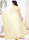 Faux Georgette Lace Work Trendy Saree - 1