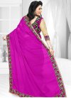 Staring Embroidered Work Faux Chiffon Black and Magenta Traditional Saree - 1