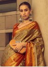 Handloom Silk Gold and Red Woven Work Traditional Designer Saree - 3