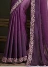Purple and Violet Silk Georgette Traditional Designer Saree - 1