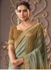 Embroidered Work Brown and Olive Designer Traditional Saree - 1
