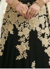 Charismatic Black and Off White Beads Work A - Line Lehenga - 1