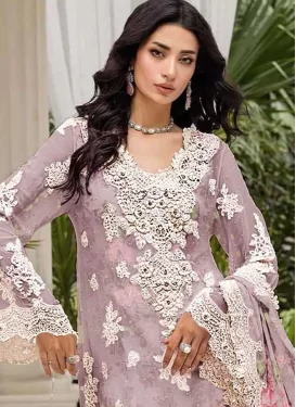 Digital Print Work Chiffon Palazzo Suit in Pink for Women