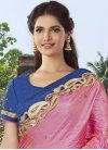 Modest Cream and Hot Pink Half N Half Trendy Saree For Festival - 1
