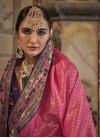 Purple and Rose Pink Jacquard Silk Designer Contemporary Saree - 2