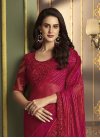 Red and Rose Pink Satin Georgette Designer Traditional Saree - 4