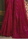 Red and Rose Pink Satin Georgette Designer Traditional Saree - 3