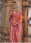 Jacquard Silk Woven Work Orange and Rose Pink Designer Contemporary Style Saree - 1