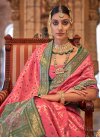 Green and Pink Woven Work Designer Contemporary Style Saree - 1