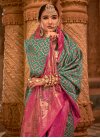 Woven Work Green and Rose Pink Traditional Designer Saree - 1
