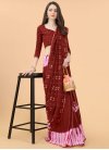 Weaving Print Work Silk Blend Trendy Designer Saree For Ceremonial - 2