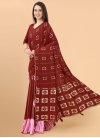 Weaving Print Work Silk Blend Trendy Designer Saree For Ceremonial - 3