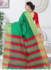 Kanjivaram Silk Green and Red Trendy Saree - 2