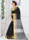 Thread Work Kanjivaram Silk Contemporary Saree For Ceremonial - 1