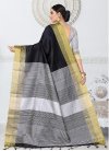 Thread Work Kanjivaram Silk Contemporary Saree For Ceremonial - 2
