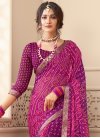 Chiffon Magenta and Purple Traditional Designer Saree - 1