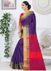 Purple and Red Contemporary Style Saree For Ceremonial - 1