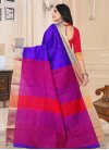 Kanjivaram Silk Blue and Red Contemporary Style Saree For Festival - 2