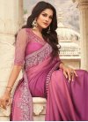 Hot Pink and Purple Traditional Designer Saree - 1