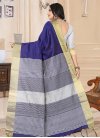 Kanjivaram Silk Navy Blue and Silver Color Thread Work Trendy Classic Saree - 2