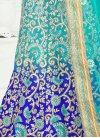 Invaluable Beads Work Art Silk Aqua Blue and Blue A Line Lehenga Choli - 1