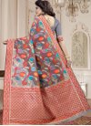 Thread Work Linen Traditional Saree - 2