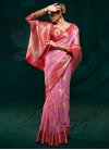 Pink and Red Woven Work Trendy Classic Saree - 2