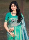 Kanjivaram Silk Light Blue and Sea Green Trendy Classic Saree - 1
