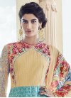 Pleasance Embroidered Work Cream and Light Blue  Floor Length Anarkali Salwar Suit - 1