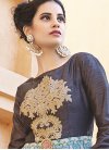 Compelling Blue and Brown Cutdana Work  Readymade Long Length Suit - 1