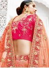 Jacquard Silk Beads Work Coral and Rose Pink Designer Classic Lehenga Choli - 2