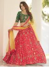 Green and Red Silk Trendy Designer Lehenga Choli - 1