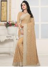 Beads Work Faux Georgette Contemporary Style Saree - 1