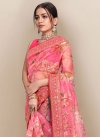 Digital Print Work Hot Pink and Rose Pink Designer Traditional Saree - 3