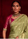 Golden Print Work Trendy Saree - 2