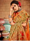 Cotton Brown and Orange Traditional Designer Saree - 1